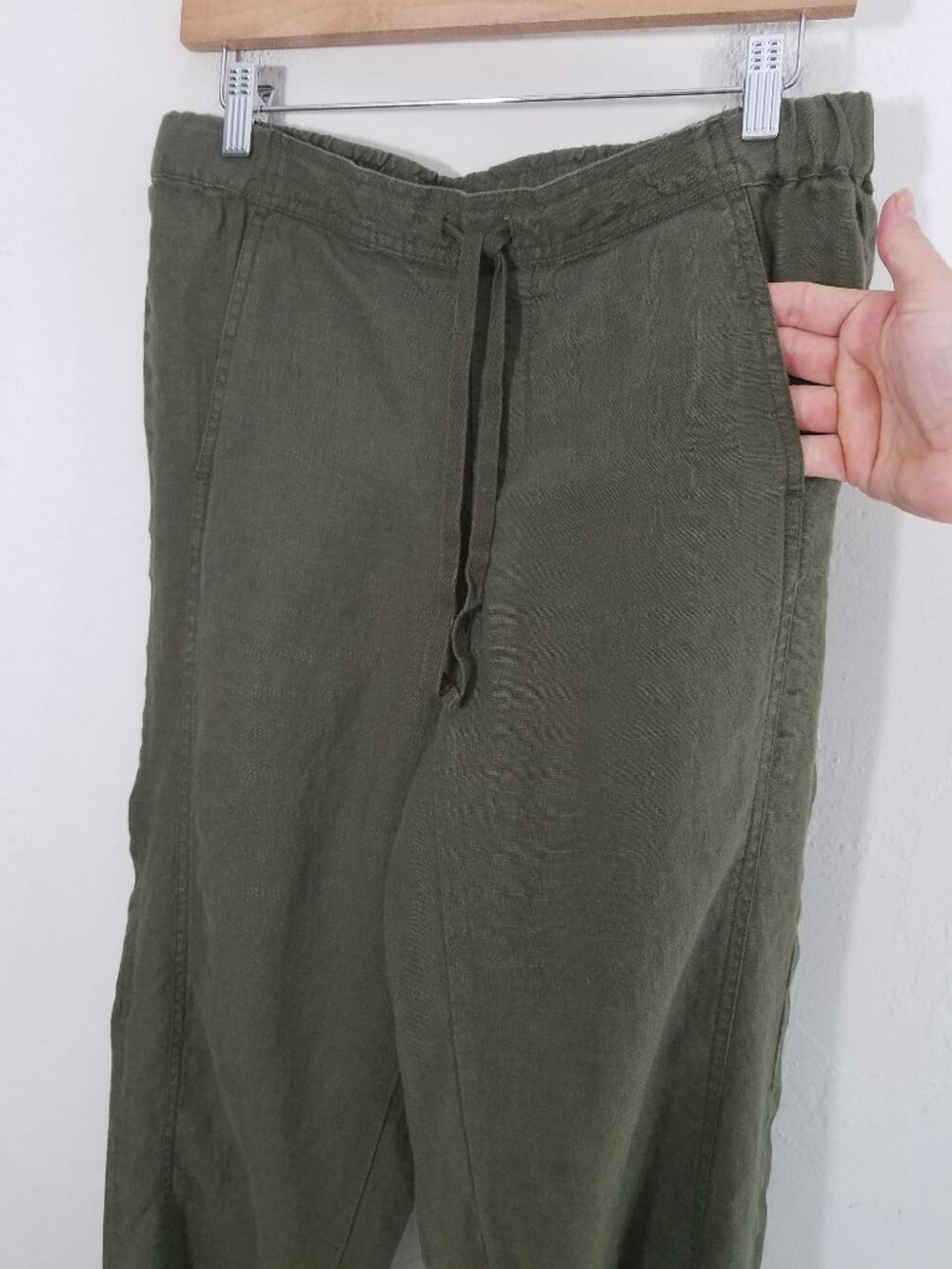 J. Jill Love Linen 100% Linen Pull-On Green Pants Size S - Picture 3 of 6